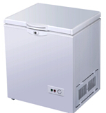 White door small chest freezer with lock